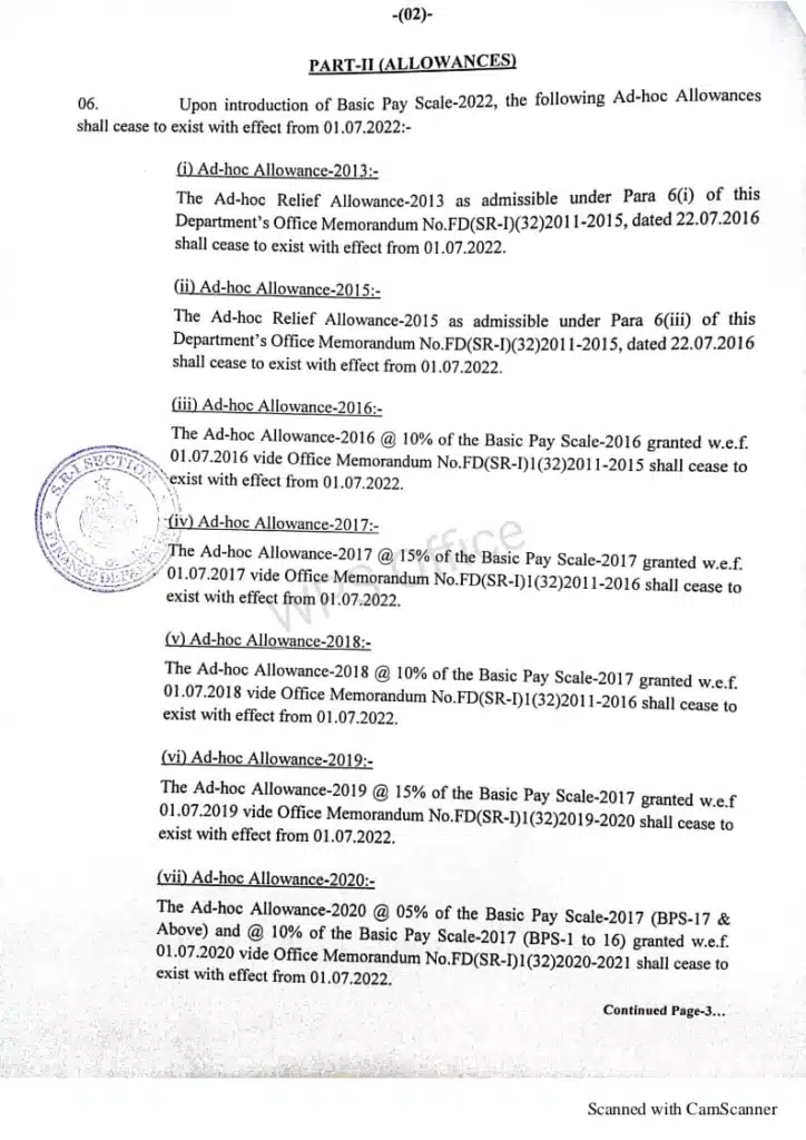 Revised Pay Scales 2022